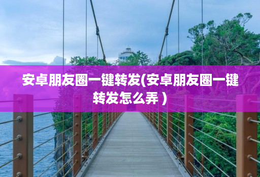 安卓朋友圈一键转发(安卓朋友圈一键转发怎么弄 )