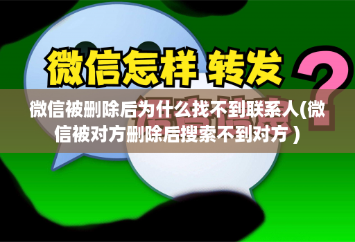 微信被删除后为什么找不到联系人(微信被对方删除后搜索不到对方 )
