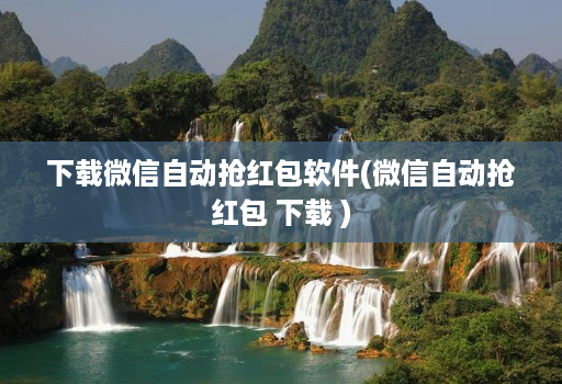 下载微信自动抢红包软件(微信自动抢红包 下载 )