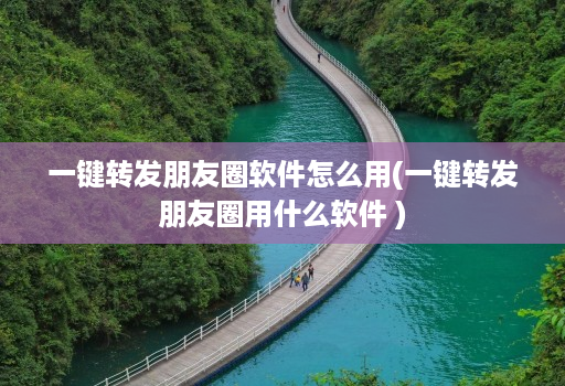 一键转发朋友圈软件怎么用(一键转发朋友圈用什么软件 )