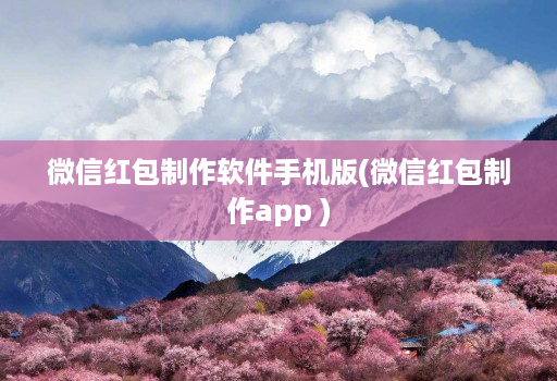 微信红包制作软件手机版(微信红包制作app )