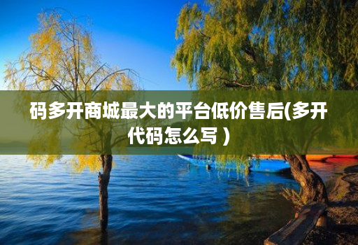 码多开商城最大的平台低价售后(多开代码怎么写 )