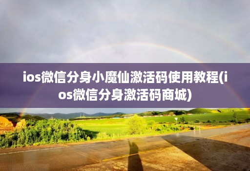 ios微信分身小魔仙激活码使用教程(ios微信分身激活码商城)