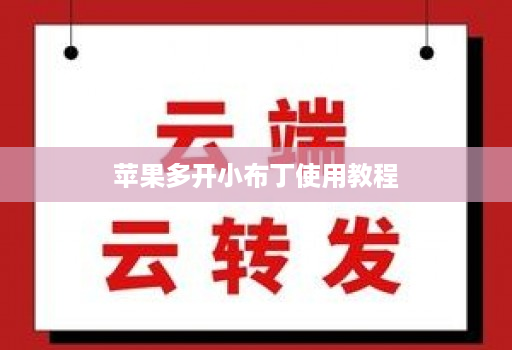 苹果多开小布丁使用教程